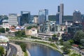 View at river Niris in the center of Vilnius on Lithuania Royalty Free Stock Photo