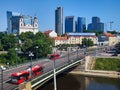 View at river Niris in the center of Vilnius on Lithuania Royalty Free Stock Photo
