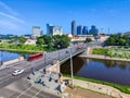 View at river Niris in the center of Vilnius on Lithuania Royalty Free Stock Photo