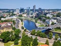View at river Niris in the center of Vilnius on Lithuania Royalty Free Stock Photo