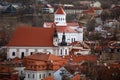 Panorama the old town of Vilnius as seen from Gediminas hill Royalty Free Stock Photo