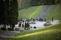 Vilnius, Lithuania - May 09 2023: Antakalnio cemetery Victory Day gathering on a place of demolished memorial momument