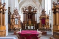Vilnius, Lithuania - May 08, 2017: interior of St Francis and St Bernard church in Vilnius. Royalty Free Stock Photo