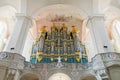 Vilnius, Lithuania - May 05, 2017: musical organ inside Church of St. Johns. Royalty Free Stock Photo