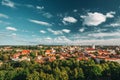 Vilnius, Lithuania. Old Town Historic Center Cityscape Under Dramatic Sky And Bright Sun In Sunny Summer Day. Travel Royalty Free Stock Photo