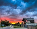 Vilnius Lithuania Pilaite. Colorful sky