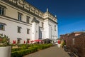 Vilnius, Lithuania September 05, 2021: Renaissance garden near Palace of the Grand Dukes of Lithuania in Vilnius