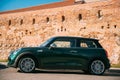 Vilnius, Lithuania. Side View Of Green Color Mini Cooper Car Parking Near Bastion Royalty Free Stock Photo