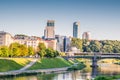 Vilnius, Lithuania in summer. River view near bridge