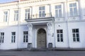 Vilnius, Lithuania - 13 06 2023. Tyszkiewicz Palace. Former residential palace in the Old Town of Vilnius. facade with statues