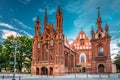 Vilnius, Lithuania. View Of Roman Catholic Church Of St. Anne And Church Of St. Francis And St. Bernard In Old Town In Royalty Free Stock Photo