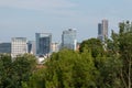 Vilnius, Lituania AUGUST 13, 2023. Aerial view of modern business part of the city Royalty Free Stock Photo