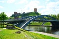 Vilnius Mindaugas bridge over Neris river Royalty Free Stock Photo