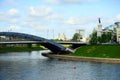 Vilnius Mindaugas bridge over Neris river Royalty Free Stock Photo