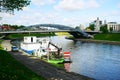 Vilnius Mindaugas bridge over Neris river Royalty Free Stock Photo