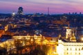 Vilnius. Night view of Cathedral Square Royalty Free Stock Photo