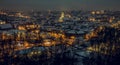 Vilnius old town panorama at night Royalty Free Stock Photo