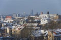 Vilnius old town panorama in winter. Royalty Free Stock Photo