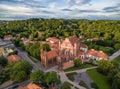 Vilnius Old Town and St. Anne Church with Hill of Three Crosses in Background. Lithuania. Sunset Time Light Royalty Free Stock Photo