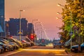 Vilnius, Pilaite, Lithuania. Street view at daybreak Royalty Free Stock Photo