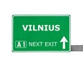 VILNIUS road sign isolated on white