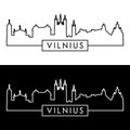 Vilnius skyline. Linear style.