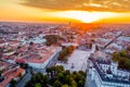 Vilnius sunset aerial Royalty Free Stock Photo