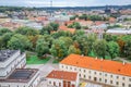 Vilnius town panorama view from Gediminas Castle Tower in Lithuania Royalty Free Stock Photo