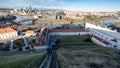 Vilnius town panorama view from Gediminas Castle Tower in Lithuania. Royalty Free Stock Photo