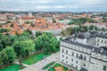 Vilnius town panorama view from Gediminas Castle Tower in Lithuania Royalty Free Stock Photo