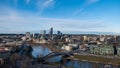 Vilnius town panorama view from Gediminas Castle Tower in Lithuania. Royalty Free Stock Photo