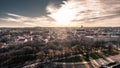 Vilnius town panorama view from Gediminas Castle Tower in Lithuania. Royalty Free Stock Photo