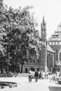 People by Church of St. Anne in Vilnius