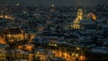 Vilnius winter aerial panorama of Old town. Royalty Free Stock Photo