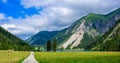 Vilsalpsee Vilsalp Lake at Tannheimer Tal, beautiful mountain scenery in Alps of Austria Royalty Free Stock Photo