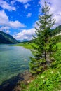 Vilsalpsee Vilsalp Lake at Tannheimer Tal, beautiful mountain scenery in Alps of Austria Royalty Free Stock Photo