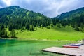 Vilsalpsee Vilsalp Lake at Tannheimer Tal, beautiful mountain scenery in Alps of Austria Royalty Free Stock Photo