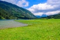 Vilsalpsee Vilsalp Lake at Tannheimer Tal, beautiful mountain scenery in Alps of Austria Royalty Free Stock Photo