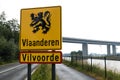 Vilvoorde, Flanders Region - Belgium - Sign of the Vilvoorde city in the Vlaanderen region