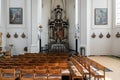 Vilvoorde, Flemish Region - Belgium : Interior design of the catholic basilica and the decorated altar