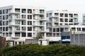 Vilvoorde, Flemish Region - Belgium : White new apartment blocks at the banks of the canal