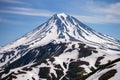 Vilyuchinsky volcano in June, Kamchatka Peninsula, Russia Royalty Free Stock Photo