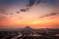 Vilyuchinsky volcano at sunrise in Kamchatka, Russia Royalty Free Stock Photo