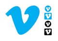 Vimeo editorial logo set. Vector illustration