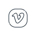 vimeo icon vector from social media logos concept. Thin line illustration of vimeo editable stroke. vimeo linear sign for use on
