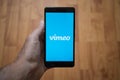 Vimeo logo on smartphone screen