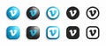 Vimeo Modern 3D And Flat Icons Set Vector