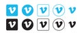 Vimeo vector logo icon set. Vector illustration