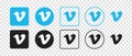 Vimeo vector logo icon set. Vector illustration