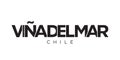 Vina del Mar in the Chile emblem. The design features a geometric style, vector illustration with bold typography in a modern font